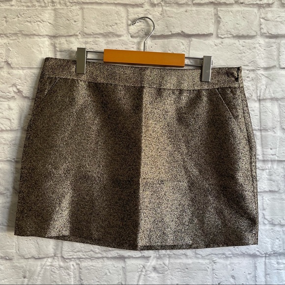 FOREVER 21 Gold Black Metallic Sparkle Mini Skirt